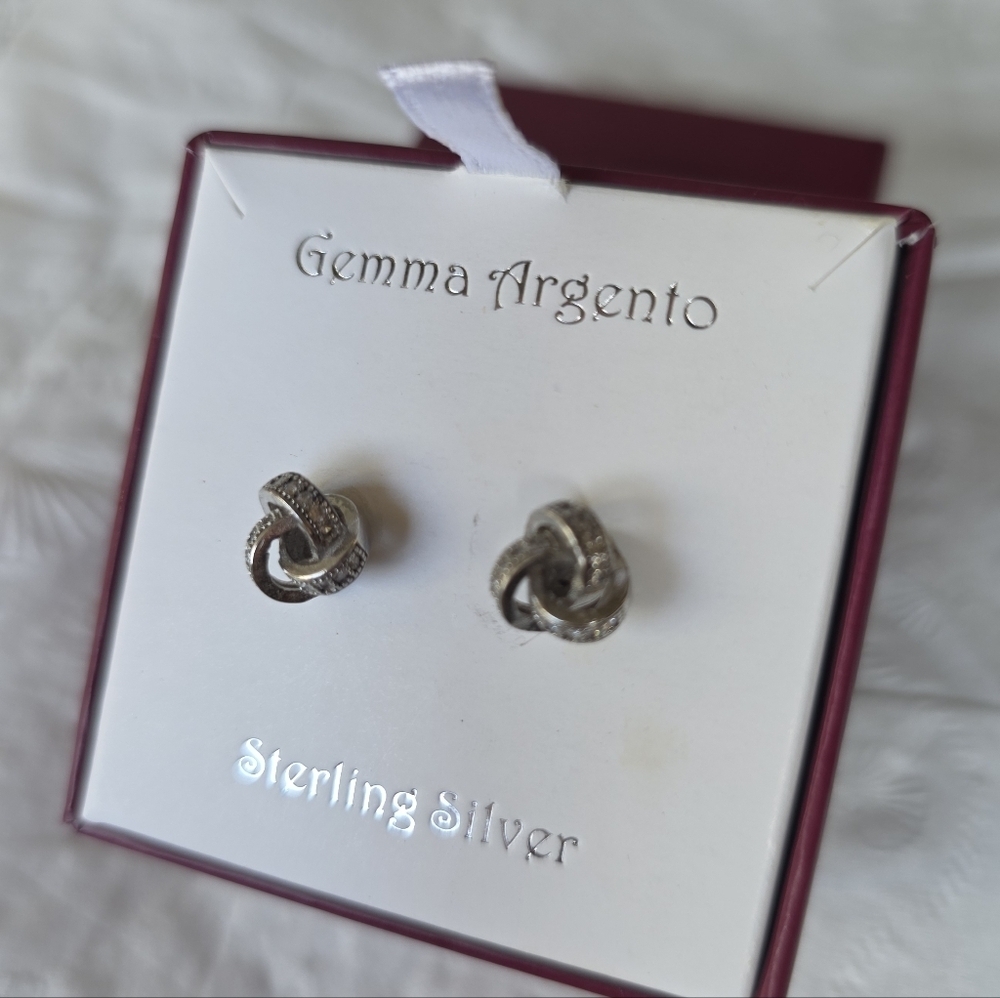 Gemma Argento 925 Knot Earrings - Picture 3 of 6